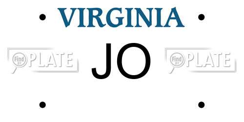 JO Virginia License Plate