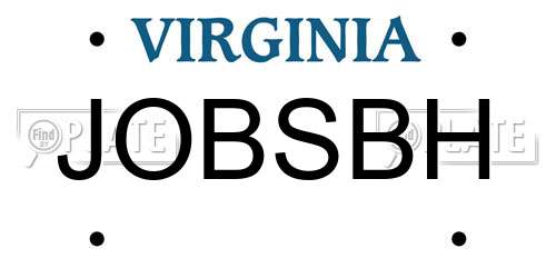 JOBSBH Virginia License Plate