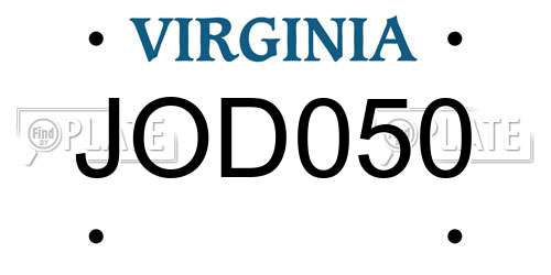 JOD050 Virginia License Plate