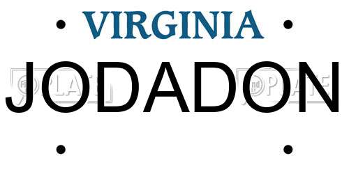 JODADON Virginia License Plate