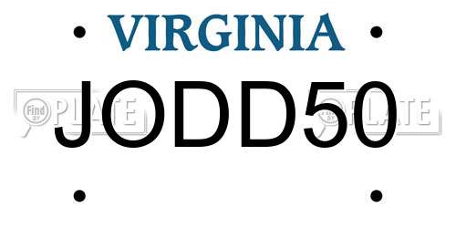 JODD50 Virginia License Plate