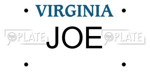 JOE Virginia License Plate