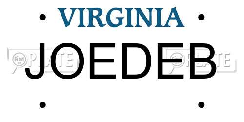 JOEDEB Virginia License Plate