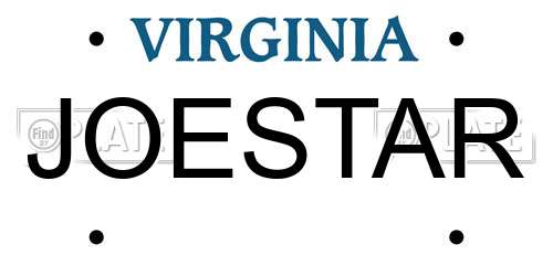 JOESTAR Virginia License Plate