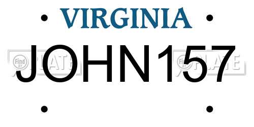JOHN157 Virginia License Plate