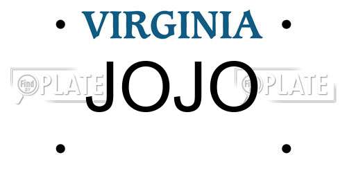 JOJO Virginia License Plate