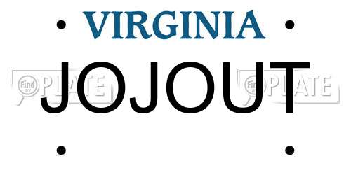 JOJOUT Virginia License Plate
