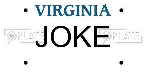 JOKE Virginia License Plate
