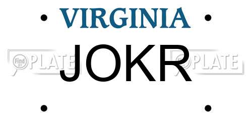 JOKR Virginia License Plate