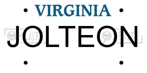 JOLTEON Virginia License Plate