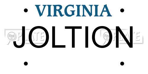 JOLTION Virginia License Plate