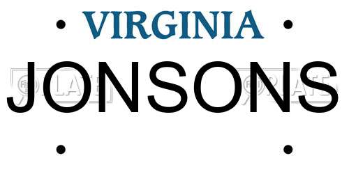 JONSONS Virginia License Plate