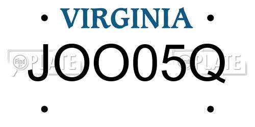 JOO05Q Virginia License Plate
