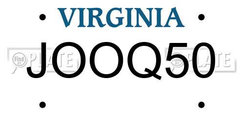 JOOQ50 Virginia License Plate