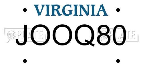 JOOQ80 Virginia License Plate