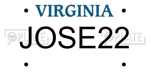 JOSE22 Virginia License Plate