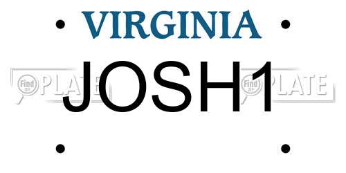 JOSH1 Virginia License Plate