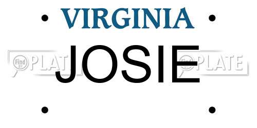 JOSIE Virginia License Plate