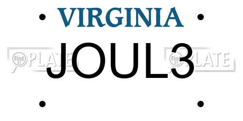 JOUL3 Virginia License Plate
