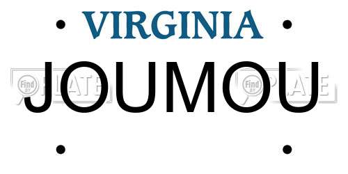 JOUMOU Virginia License Plate
