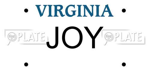 JOY Virginia License Plate