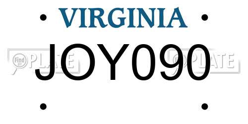 JOY090 Virginia License Plate