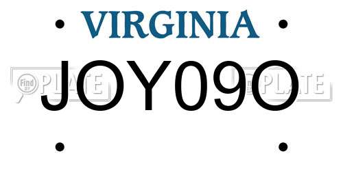 JOY09O Virginia License Plate