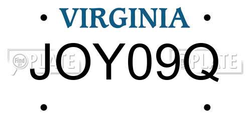JOY09Q Virginia License Plate