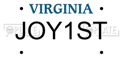 JOY1ST Virginia License Plate