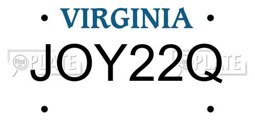 JOY22Q Virginia License Plate