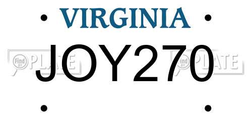 JOY270 Virginia License Plate