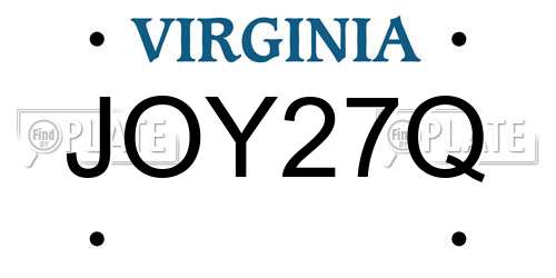 JOY27Q Virginia License Plate