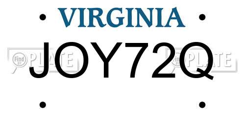 JOY72Q Virginia License Plate