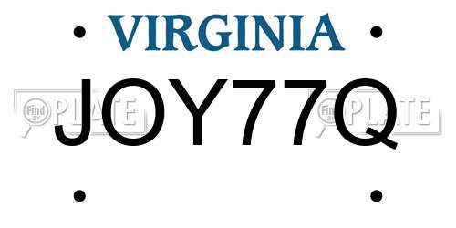JOY77Q Virginia License Plate