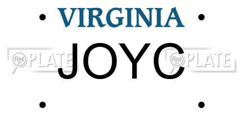 JOYC Virginia License Plate