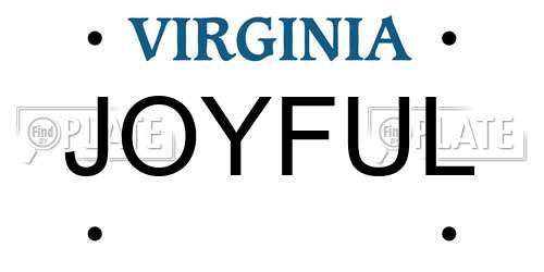 JOYFUL Virginia License Plate