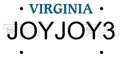 JOYJOY3 Virginia License Plate