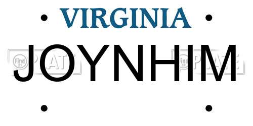 JOYNHIM Virginia License Plate