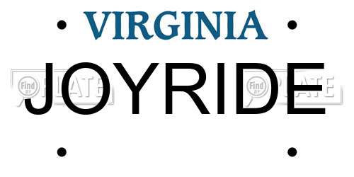 JOYRIDE Virginia License Plate