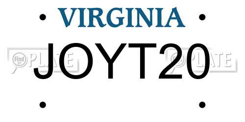 JOYT20 Virginia License Plate