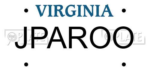 JPAROO Virginia License Plate