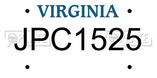 JPC1525 Virginia License Plate