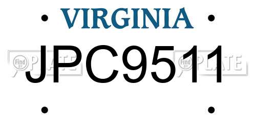 JPC9511 Virginia License Plate