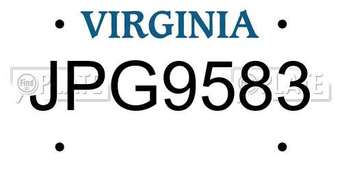 JPG9583 Virginia License Plate