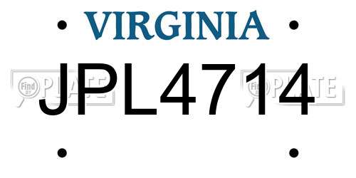 JPL4714 Virginia License Plate