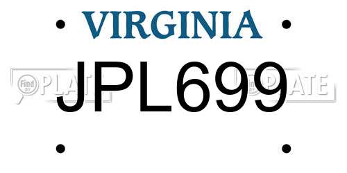 JPL699 Virginia License Plate