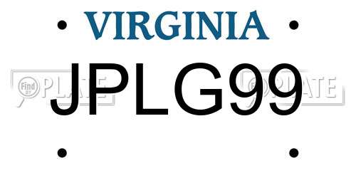 JPLG99 Virginia License Plate