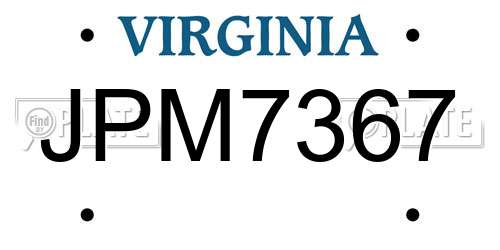 JPM7367 Virginia License Plate