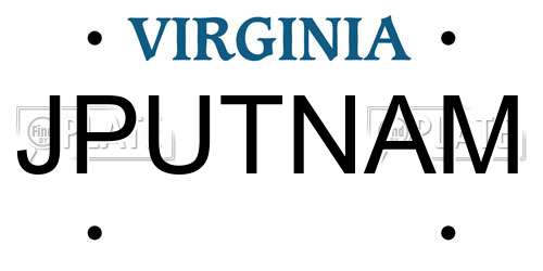 JPUTNAM Virginia License Plate