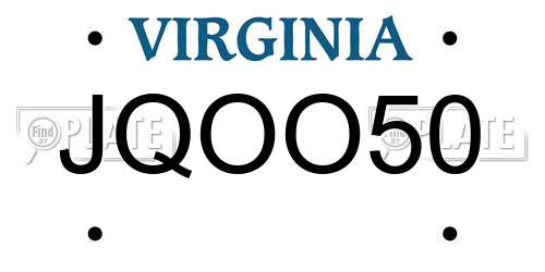 JQOO50 Virginia License Plate